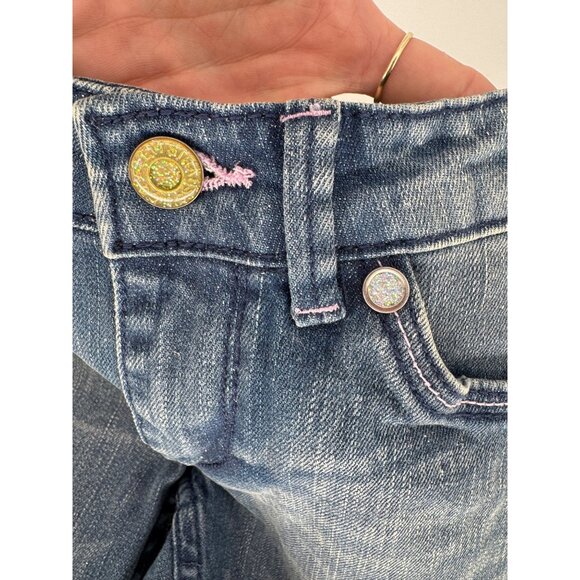 Levis Kids Blue Denim Jeans With Glitter Denim and Button Accents - Picture 3 of 10